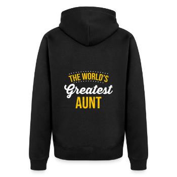 World greatest Auntie Muttertag Beste Tante - Unisex Premium Bio Zip Hoodie - Schwarz - Hinten - Nico (187cm)