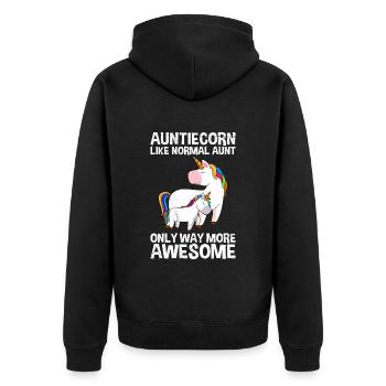 Tante Fête des mères Licorne Fan Tanticorn Licorne - Veste à capuche bio Premium Unisexe - noir - Dos - Nico (187cm)
