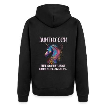 Tanticorn Tantes Fête des mères Licorne Fan Tante - Veste à capuche bio Premium Unisexe - noir - Dos - Nico (187cm)