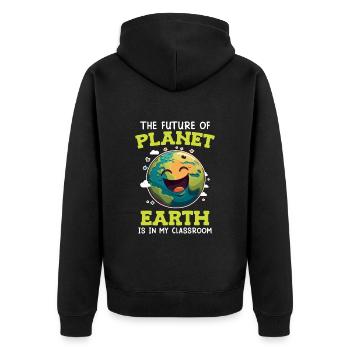 Save the Earth EnvironmentDear Environmentally Conscious Children - Unisex Premium Organic Zip Hoodie - black - Back - Nico (187cm)