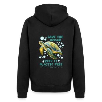 Sauvons les tortues Sauvons l’océan Conservation - Veste à capuche bio Premium Unisexe - noir - Dos - Nico (187cm)