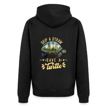 Sauvons les tortues Protection de l’environnement océan - Veste à capuche bio Premium Unisexe - noir - Dos - Nico (187cm)