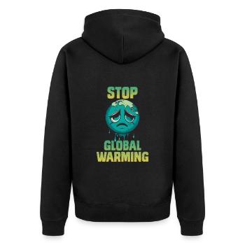 Protection du climat Stopper le réchauffement climatique Respectueux du climat - Veste à capuche bio Premium Unisexe - noir - Dos - Nico (187cm)