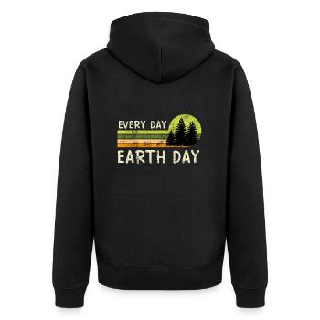Environmentalists Earth Day Mission Earth Environment - Unisex Premium Organic Zip Hoodie - black - Back - Nico (187cm)