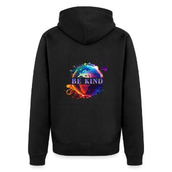 Be Child with Mother Earth Environmental Protection Nature - Unisex Premium Organic Zip Hoodie - black - Back - Nico (187cm)