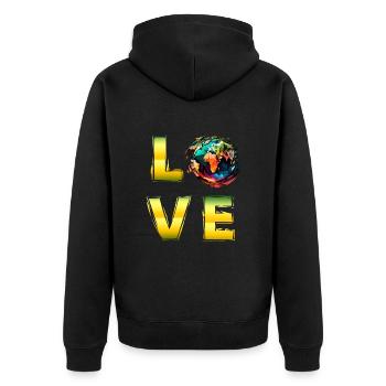 Environment LOVE Earth Day Mission Earth Nature - Unisex Premium Organic Zip Hoodie - black - Back - Nico (187cm)
