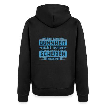 Scheidungsparty glücklich Geschieden Divorce - Unisex Premium Bio Zip Hoodie - Schwarz - Hinten - Nico (187cm)