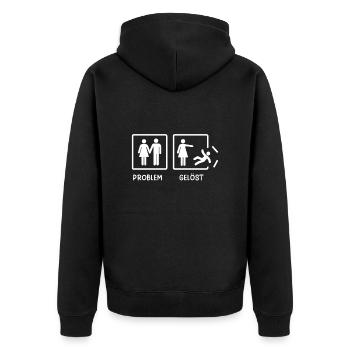 Problem Gelöst Scheidungsparty Scheidung - Unisex Premium Bio Zip Hoodie - Schwarz - Hinten - Nico (187cm)