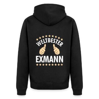 Scheidung Männer frisch geschieden Scheidungsparty - Unisex Premium Bio Zip Hoodie - Schwarz - Hinten - Nico (187cm)