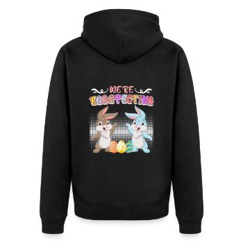 Frohe Ostern Egg specting Mutter und Vater - Unisex Premium Bio Zip Hoodie - Schwarz - Hinten - Nico (187cm)