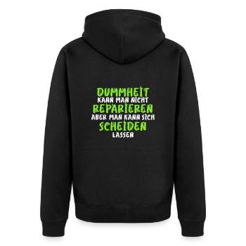 Scheidungsparty endlich Geschieden Scheidung - Unisex Premium Bio Zip Hoodie - Schwarz - Hinten - Nico (187cm)