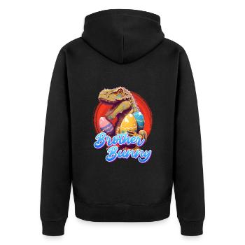 Bruder Hase Frohe Ostern Osterhasen Kinder - Unisex Premium Bio Zip Hoodie - Schwarz - Hinten - Nico (187cm)