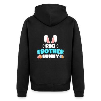 Bruder Hase Frohe Ostern Osterhasen Kinder - Unisex Premium Bio Zip Hoodie - Schwarz - Hinten - Nico (187cm)
