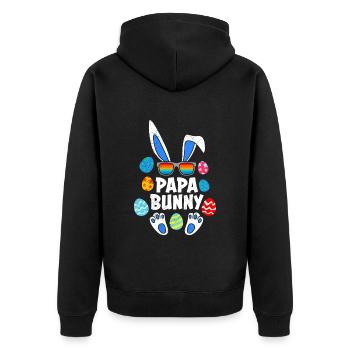 Papa Lapin de Pâques Papa Papa Amis de Pâques Papa - Veste à capuche bio Premium Unisexe - noir - Dos - Nico (187cm)