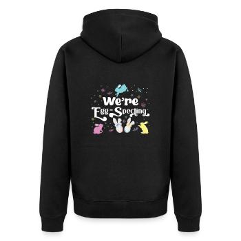 Pâques, nous observons les œufs pour les futurs parents - Veste à capuche bio Premium Unisexe - noir - Dos - Nico (187cm)