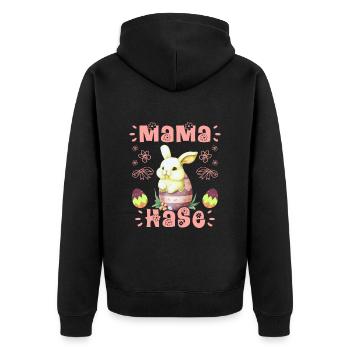 Hasen Mama Hase Osterhasen Osterfreunde Ostern - Unisex Premium Bio Zip Hoodie - Schwarz - Hinten - Nico (187cm)