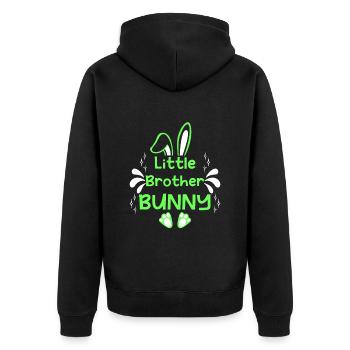 Easter Little Brother Bunny Brother Rabbit Easter - Unisex Premium Organic Zip Hoodie - black - Back - Nico (187cm)