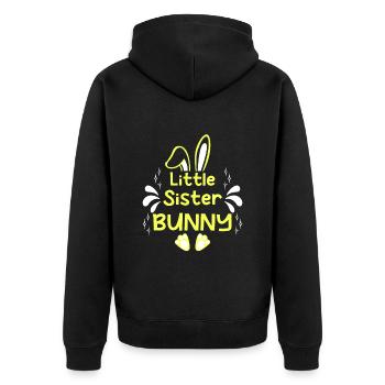 Little Sister Rabbit Easter Bunny Bunny Kids - Unisex Premium Organic Zip Hoodie - black - Back - Nico (187cm)