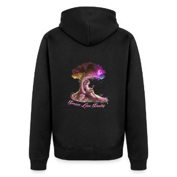 Peace Love Poetry Poems Poets Poetry and - Unisex Premium Organic Zip Hoodie - black - Back - Nico (187cm)