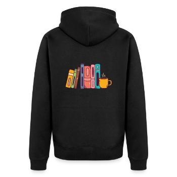 Amateurs de livres rat de bibliothèque et fans de lecture - Veste à capuche bio Premium Unisexe - noir - Dos - Nico (187cm)