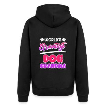 Hundeliebhaber Beste Oma Muttertag Granny Hundefan - Unisex Premium Bio Zip Hoodie - Schwarz - Hinten - Nico (187cm)