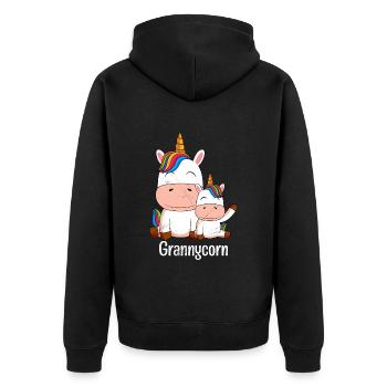Omacorn Unicorn Fans Grands-mères Licorne - Veste à capuche bio Premium Unisexe - noir - Dos - Nico (187cm)