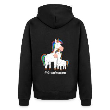 Omacorn Unicorn Fans Fête des mères Licorne Granny - Veste à capuche bio Premium Unisexe - noir - Dos - Nico (187cm)
