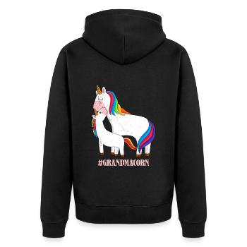Omacorn Unicorn Fans Fête des mères Licorne Granny - Veste à capuche bio Premium Unisexe - noir - Dos - Nico (187cm)