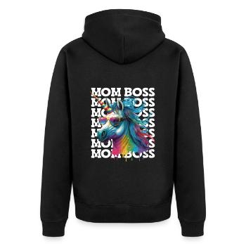 Mama Boss Licorne Fête des mères forte Mama Bossy - Veste à capuche bio Premium Unisexe - noir - Dos - Nico (187cm)