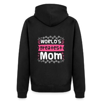 Weltbeste Mama Muttertag Beste Mama coolste Mama - Unisex Premium Bio Zip Hoodie - Schwarz - Hinten - Nico (187cm)