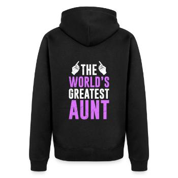 World greatest Auntie Muttertag Beste Tante - Unisex Premium Bio Zip Hoodie - Schwarz - Hinten - Nico (187cm)