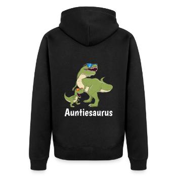 Tante Auntiesaurus Tante Fête des mères Fan de dinosaures - Veste à capuche bio Premium Unisexe - noir - Dos - Nico (187cm)