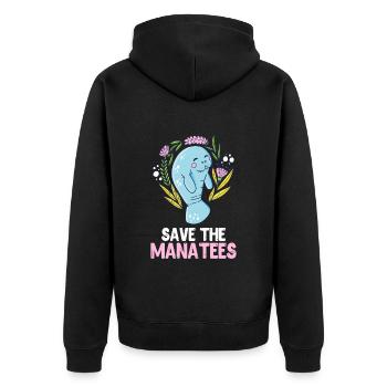 Artenschutz Walross Save the Ocean Umweltliebe - Unisex Premium Bio Zip Hoodie - Schwarz - Hinten - Nico (187cm)
