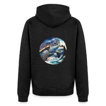 Sauvons les tortues Protection de l’environnement Océan - Veste à capuche bio Premium Unisexe - noir - Dos - Nico (187cm)