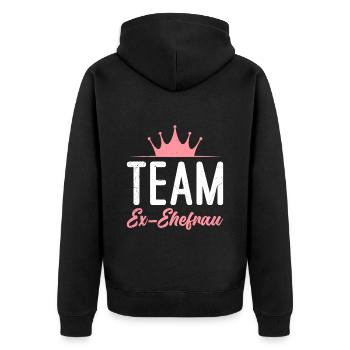 Scheidung Team Ex Frau frisch geschieden glücklich - Unisex Premium Bio Zip Hoodie - Schwarz - Hinten - Nico (187cm)