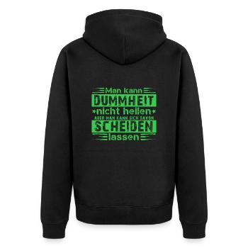 Scheidungsparty glücklich Geschieden Divorce - Unisex Premium Bio Zip Hoodie - Schwarz - Hinten - Nico (187cm)
