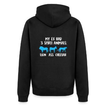 Bad-Ass Scheidungsparty Ex Frau Scheidung - Unisex Premium Bio Zip Hoodie - Schwarz - Hinten - Nico (187cm)