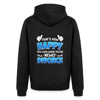Partie de divorce Nouveau divorce Divorce - Veste à capuche bio Premium Unisexe - noir - Dos - Nico (187cm)