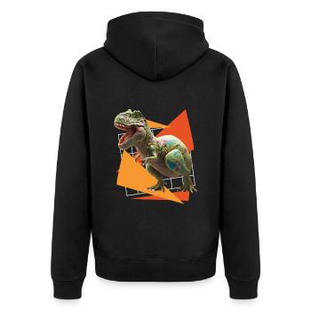Eggspert Ostereier Suche Dinsosaurier Osterhasen - Unisex Premium Bio Zip Hoodie - Schwarz - Hinten - Nico (187cm)