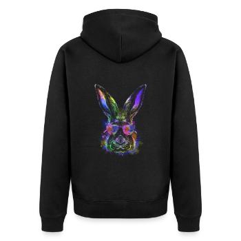 Cool Easter Bunny Happy Easter Bunny - Unisex Premium Organic Zip Hoodie - black - Back - Nico (187cm)