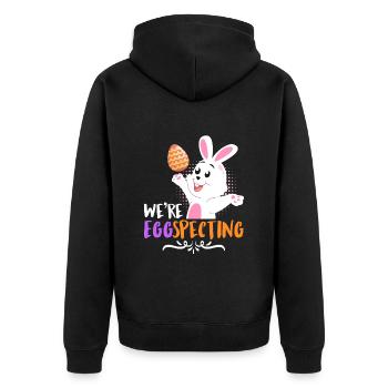 Egg-Specting Easter Bunny Easter Eggs Easter - Unisex Premium Organic Zip Hoodie - black - Back - Nico (187cm)