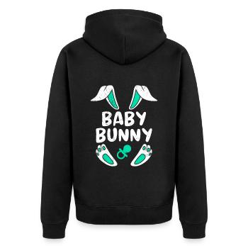 Baby Hase Osterhasen Kleiner Hase Kinder - Unisex Premium Bio Zip Hoodie - Schwarz - Hinten - Nico (187cm)