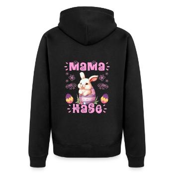 Hasen Mama Hase Osterhasen Osterfreunde Ostern - Unisex Premium Bio Zip Hoodie - Schwarz - Hinten - Nico (187cm)