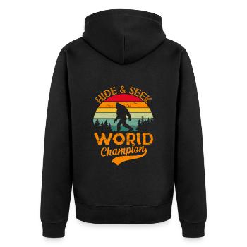 Cache-cache et cherchez Nature Garçons Randonneurs Drôle - Veste à capuche bio Premium Unisexe - noir - Dos - Nico (187cm)