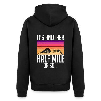 Wanderer lustig Bergesteiger Berge Naturburschen - Unisex Premium Bio Zip Hoodie - Schwarz - Hinten - Nico (187cm)