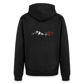 Les grimpeurs escaladent le sommet Wanderer - Veste à capuche bio Premium Unisexe - noir - Dos - Nico (187cm)