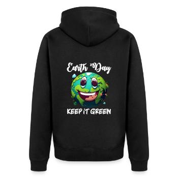 Gardez-le vert Sauvez la Terre Amour environnemental - Veste à capuche bio Premium Unisexe - noir - Dos - Nico (187cm)