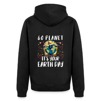 Mission Terre Conservation Nature Jour de la Terre Environnement - Veste à capuche bio Premium Unisexe - noir - Dos - Nico (187cm)