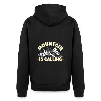 Appels en montagne, alpiniste, randonneur, fan de montagne - Veste à capuche bio Premium Unisexe - noir - Dos - Nico (187cm)