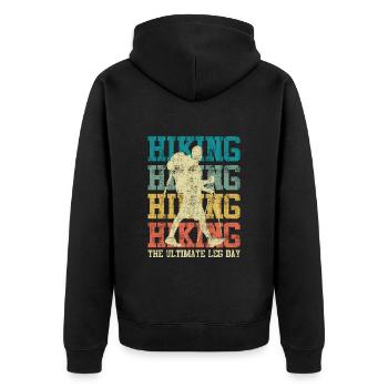 Ultimate Leg Day Randonnée pour les fans de montagne - Veste à capuche bio Premium Unisexe - noir - Dos - Nico (187cm)